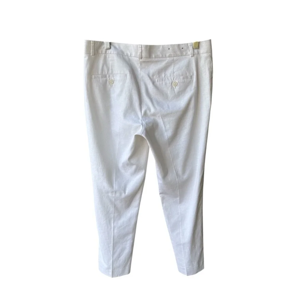 Banana Republic Pants Trousers Avery White Linen Blend Ankle Lounge Preppy Sz 8